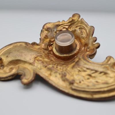 Antique Brass Rex 1911 Mardi Gras Inkwell