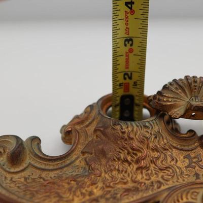 Antique Brass Rex 1911 Mardi Gras Inkwell