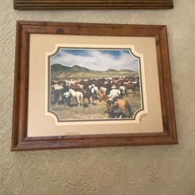 NATIVE AMERICAN ARTWORK AND WESTERN THEMED PICTURES