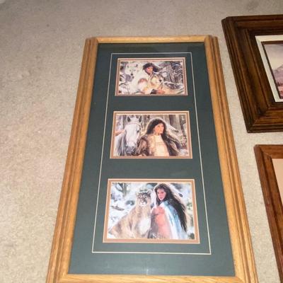 NATIVE AMERICAN ARTWORK AND WESTERN THEMED PICTURES