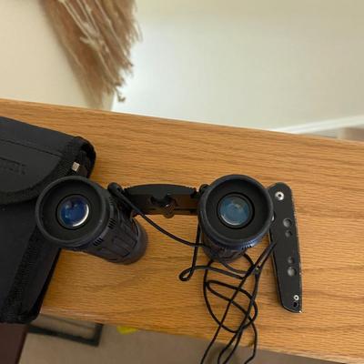 BUSHNELL BINOCULARS AND A GERBER POCKET KNIFE