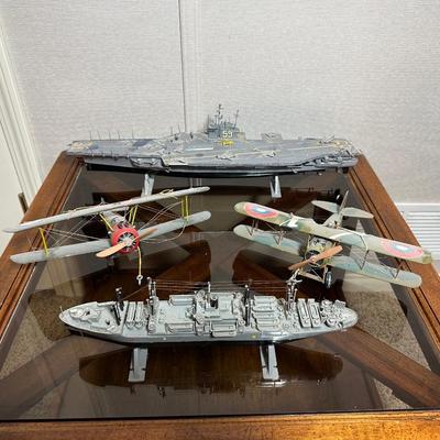 MODEL AIRCRAFT CARRIER, SHIP AND PLANES PLUS EXTRAS