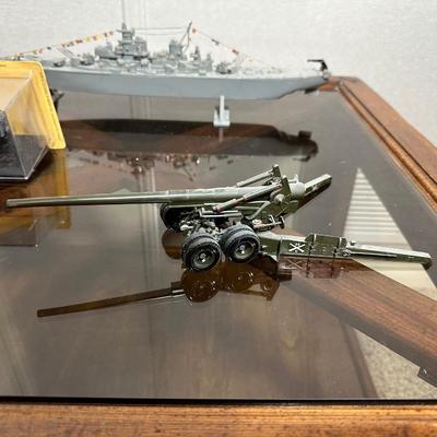 MODEL SHIP, TANK AND CANON