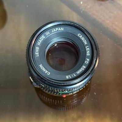 CANON AE-1 35MM CAMERA WITH VIVITAR LENS AND MORE