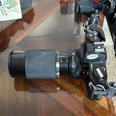 CANON AE-1 35MM CAMERA WITH VIVITAR LENS AND MORE