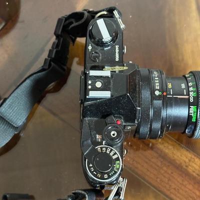 CANON AE-1 35MM CAMERA WITH VIVITAR LENS AND MORE