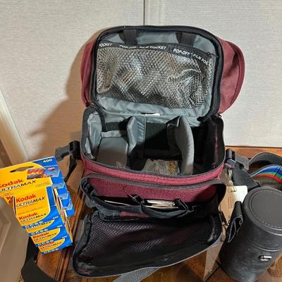 CANON AE-1 35MM CAMERA WITH VIVITAR LENS AND MORE