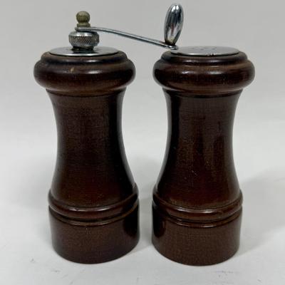 Vintage Mr. Dudley Wooden Salt Shaker And Pepper Grinder