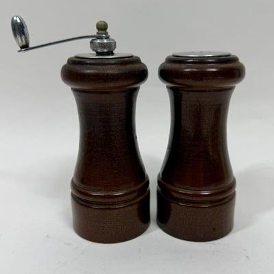 Vintage Mr. Dudley Wooden Salt Shaker And Pepper Grinder