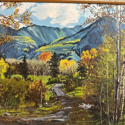 "THE JOY IS IN THE JOURNEY" OIL PAINTING BY MARY HART AND A PRINT SIGNED BY SCHWIERING