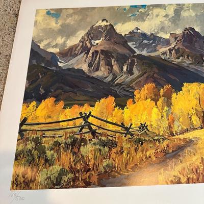 "THE JOY IS IN THE JOURNEY" OIL PAINTING BY MARY HART AND A PRINT SIGNED BY SCHWIERING