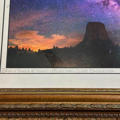 SIGNED PHOTO OF "DEVILS TOWER AT NIGHT-MILKY WAY CLOSE ENCOUNTER"