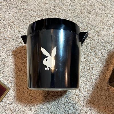 PLAYBOY LIFETIME SUBSCRIBER AWARD, PLAYBOY ICE BUCKET AND 3 MAGAZINES
