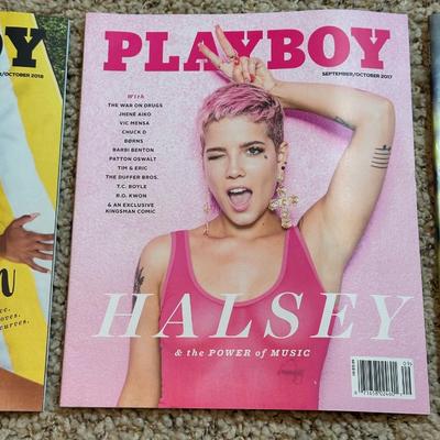 PLAYBOY LIFETIME SUBSCRIBER AWARD, PLAYBOY ICE BUCKET AND 3 MAGAZINES