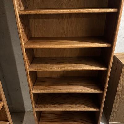 TALL SOLID WOOD BOOKCASE WITH ADJUSTABLE SHELVES
