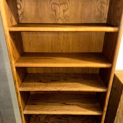 TALL SOLID WOOD BOOKCASE WITH ADJUSTABLE SHELVES