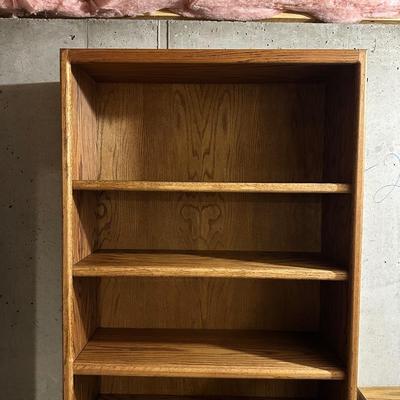 TALL SOLID WOOD BOOKCASE WITH ADJUSTABLE SHELVES