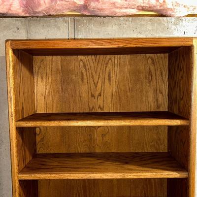 TALL SOLID WOOD BOOKCASE WITH ADJUSTABLE SHELVES
