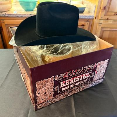 Black Resistol Beaver Pelt Cowboy Hat