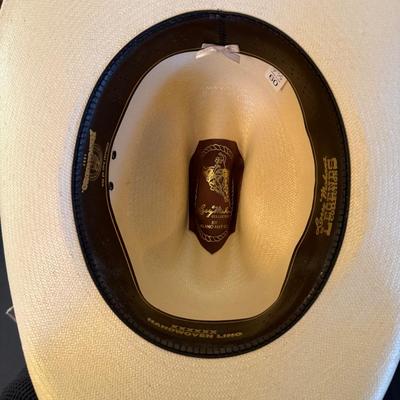 Larry Mahan handwoven Straw Cowboy Hat size 7-1/2” Reno Rodeo tag