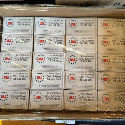 20 boxes of 20 rounds 5.56 mm 55 grain ball - 400 total rounds
