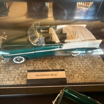3 Diecast Cars - 1956 Chevy Bel Air, 1958 Chevy Corvette & Chevy Pickup Truck