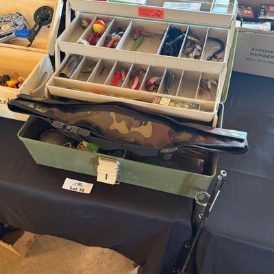 Fishing Pole & Tackle box/tree saw