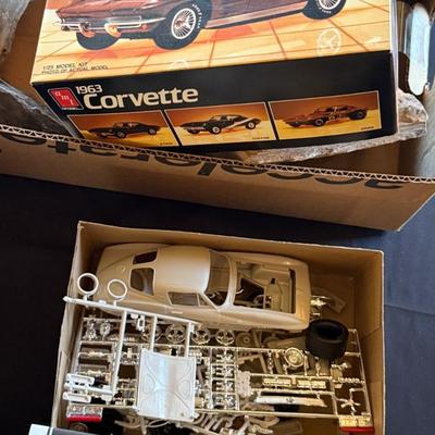 2 AMT Model Car making kits 58 Impala Coupe & 63 Corvette