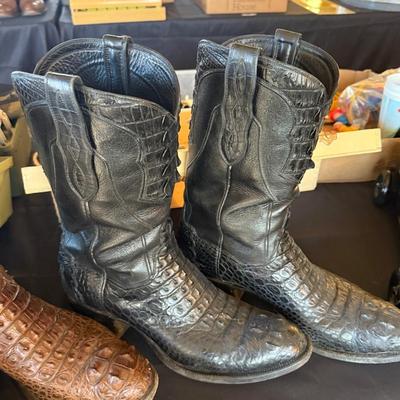 2 Pairs of “Loveless” cowboy boots - 1 brown/1 black