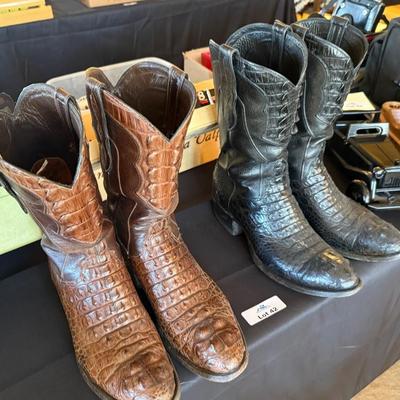 2 Pairs of “Loveless” cowboy boots - 1 brown/1 black