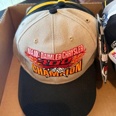 Box of mostly Nascar Ball Caps/Hats - mostly new