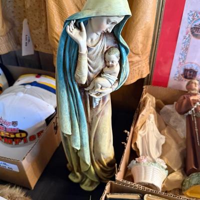 Huge Lot of Religious Items - Pope framed piece & lots more