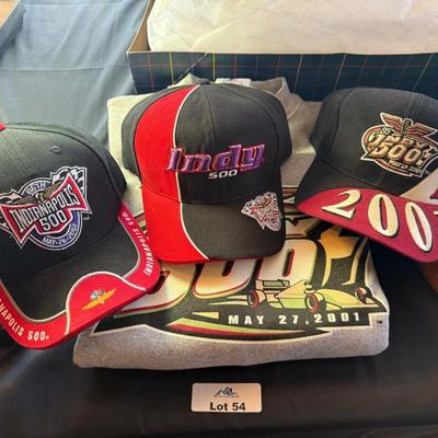 Indianapolis 500 Memorabilia - Sweatshirt & 3 ball caps/hats
