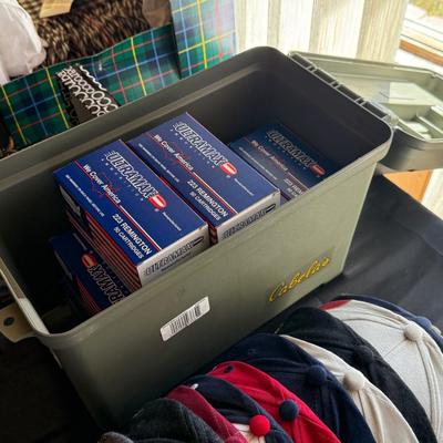 Plastic Ammo box w/10 boxes of Ultramax 223 Remington ammo