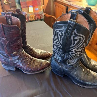 2 pairs of Men’s Cowboy Boots Lucchese & Tony Lama
