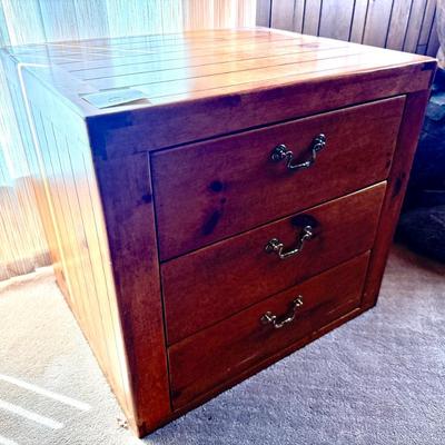 3 drawer custom made 28”w x 24”d x 25”t wood cabinet