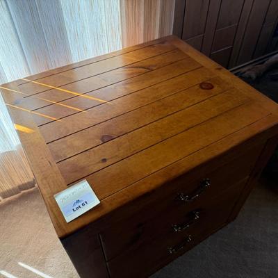 3 drawer custom made 28”w x 24”d x 25”t wood cabinet