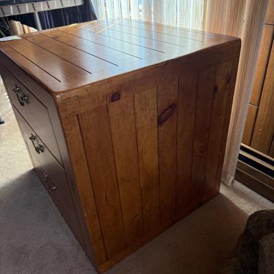 3 drawer custom made 28”w x 24”d x 25”t wood cabinet