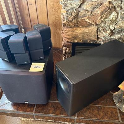 Bose Subwoofer & 5 Bose surround small speakers & B&W Subwoofer
