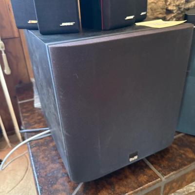 Bose Subwoofer & 5 Bose surround small speakers & B&W Subwoofer