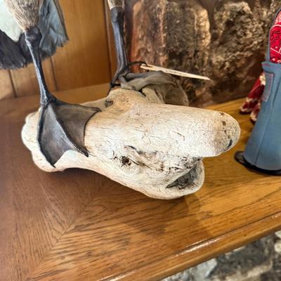 Standing Canada Goose mount on wood base