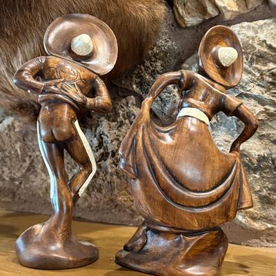 Pair of vintage ceramic Mexican dancer figures