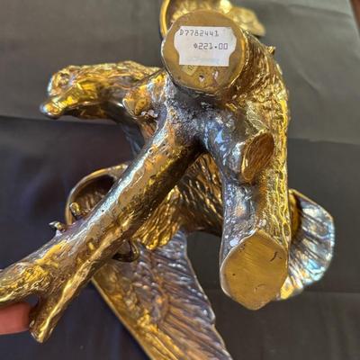 Brass Eagle Sculpture on base