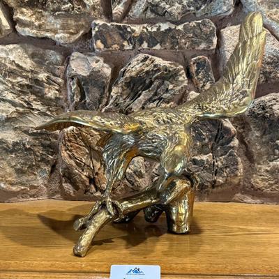 Brass Eagle Sculpture on base