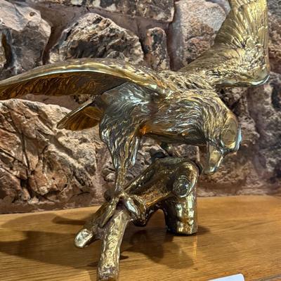 Brass Eagle Sculpture on base