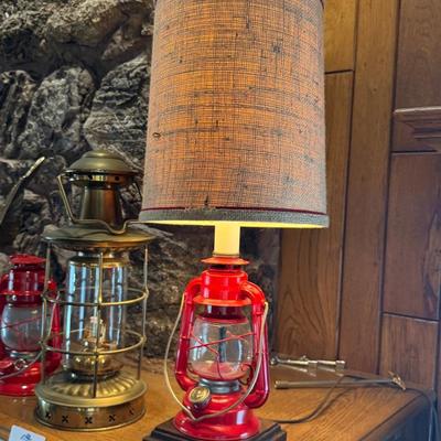 Vintage lanterns & lantern based working table lamp