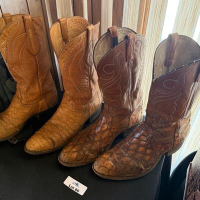 2 Pairs of Men's Cowboy Boots - look to be custom