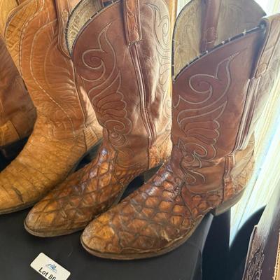 2 Pairs of Men's Cowboy Boots - look to be custom