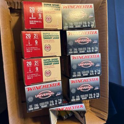 8 Full & 1 partial box of 20 Gauge Shotgun Shells - Winchester & Super Sport