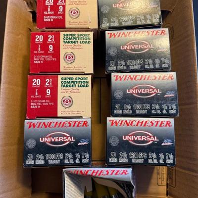 8 Full & 1 partial box of 20 Gauge Shotgun Shells - Winchester & Super Sport